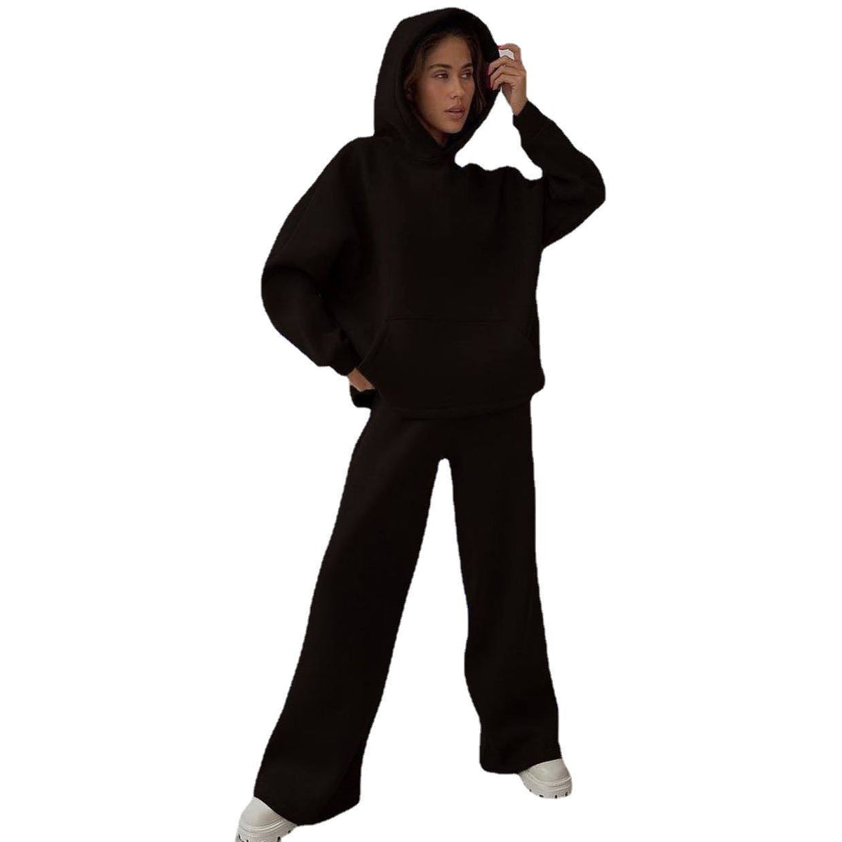 Damen lässiges und oversized Hoodie-Set mit weit geschnittenen Hosen ModeGeist