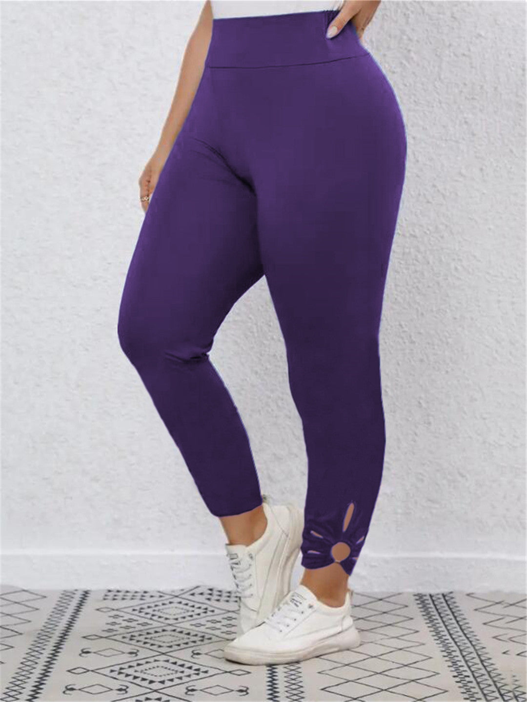 Damen Hochbundige Leggings mit stilvollen Schnittdetails ModeGeist