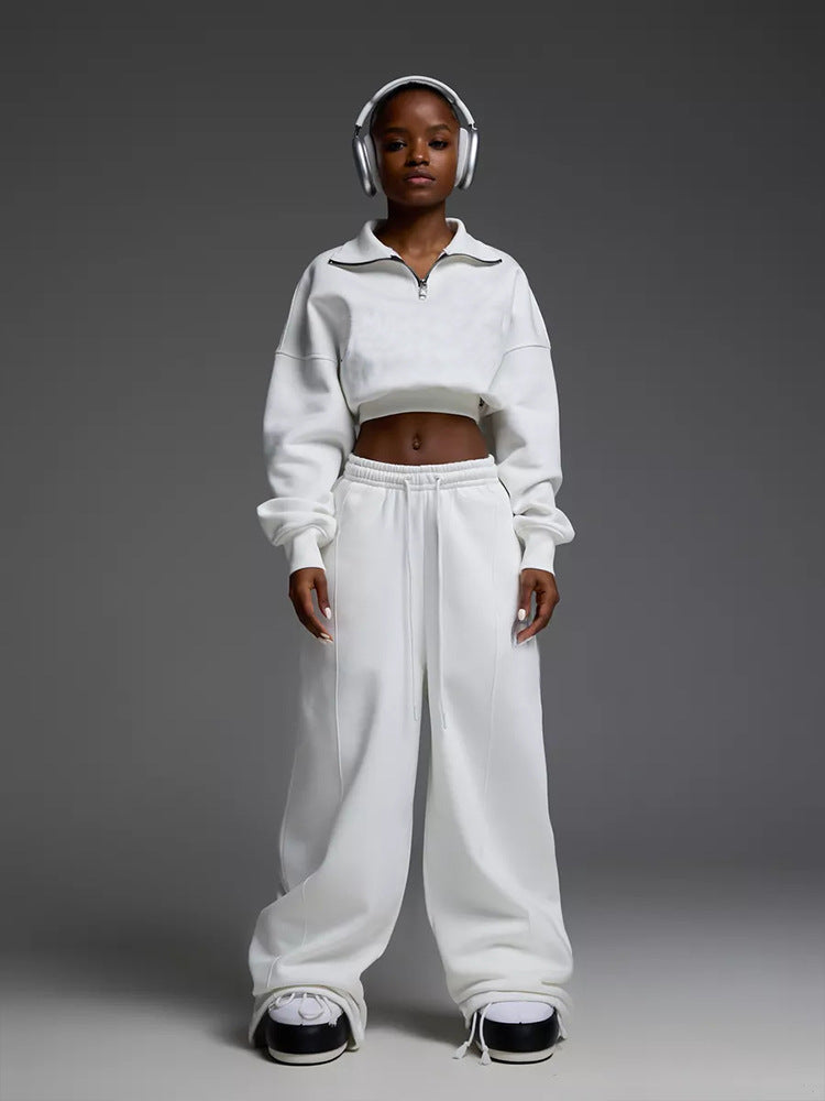Damen lässiges und oversized Sweatset mit Reißverschluss ModeGeist