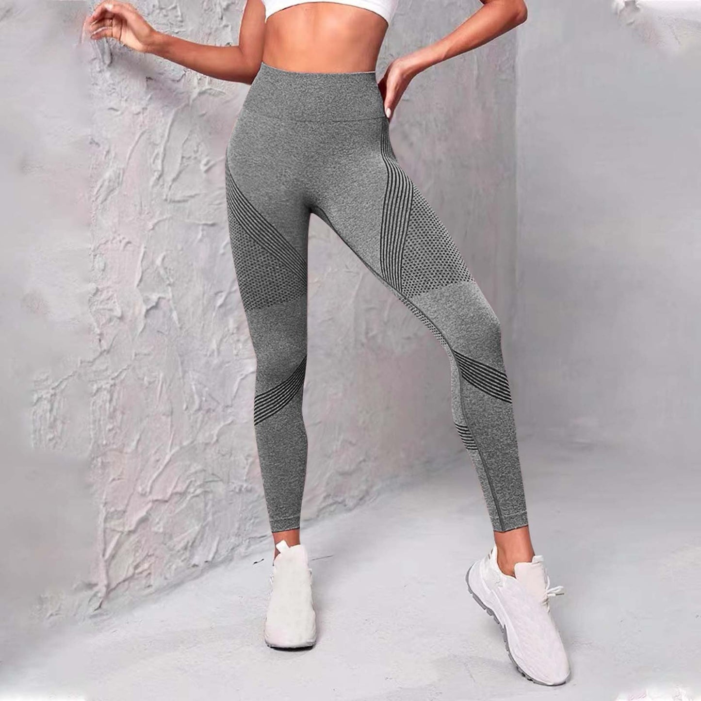 Damen Hochwertige Sportleggings mit atmungsaktiven Mesh-Einsätzen und nahtlosem Design ModeGeist