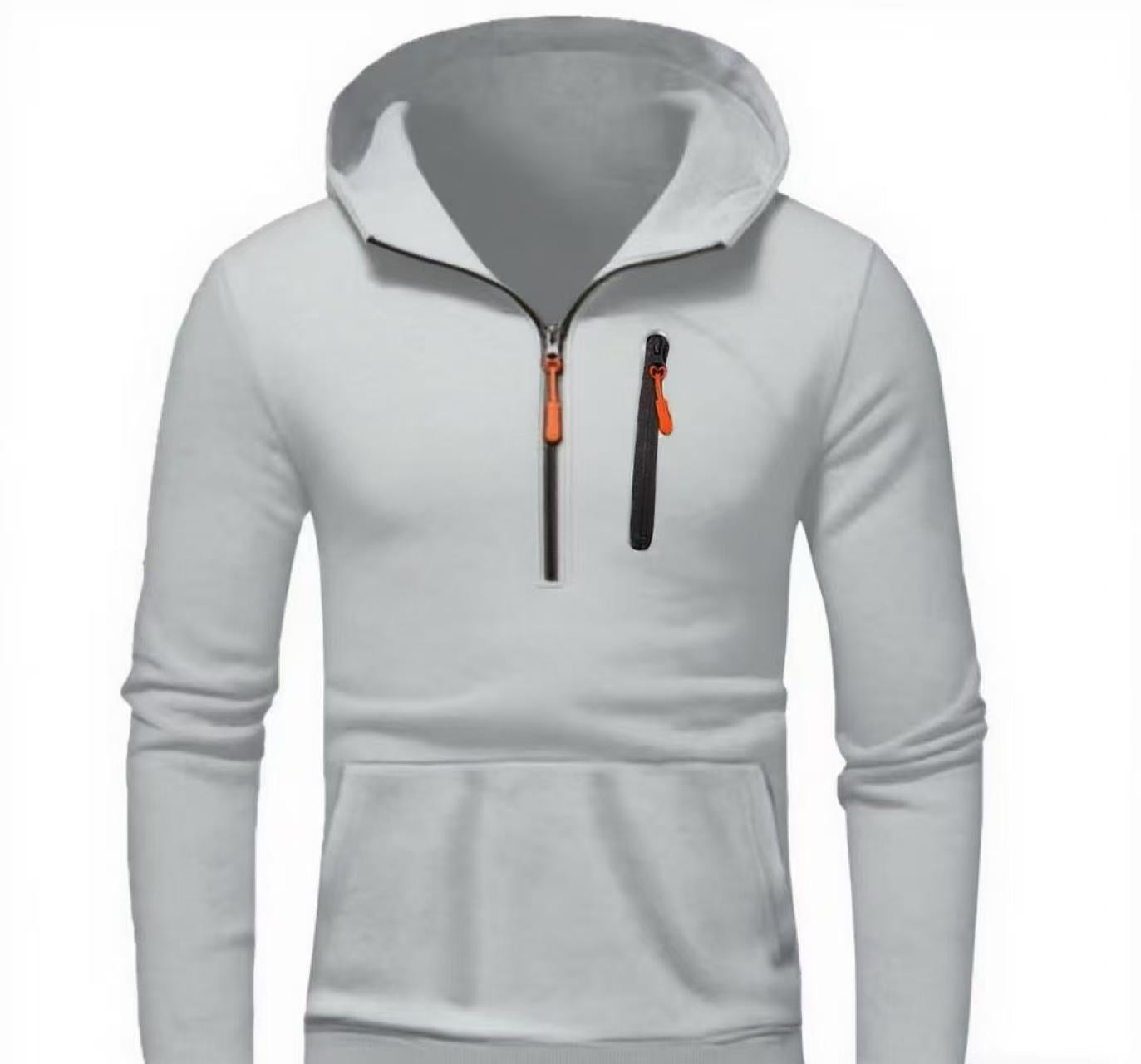 Herren moderner Kapuzenpullover mit innovativem halben Reißverschluss ModeGeist