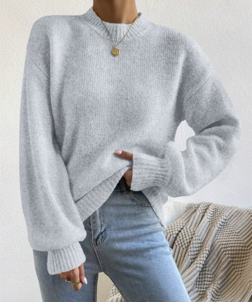 Damen Modischer Pullover mit hochgeschlossenem Ausschnitt und strukturiertem Strick ModeGeist
