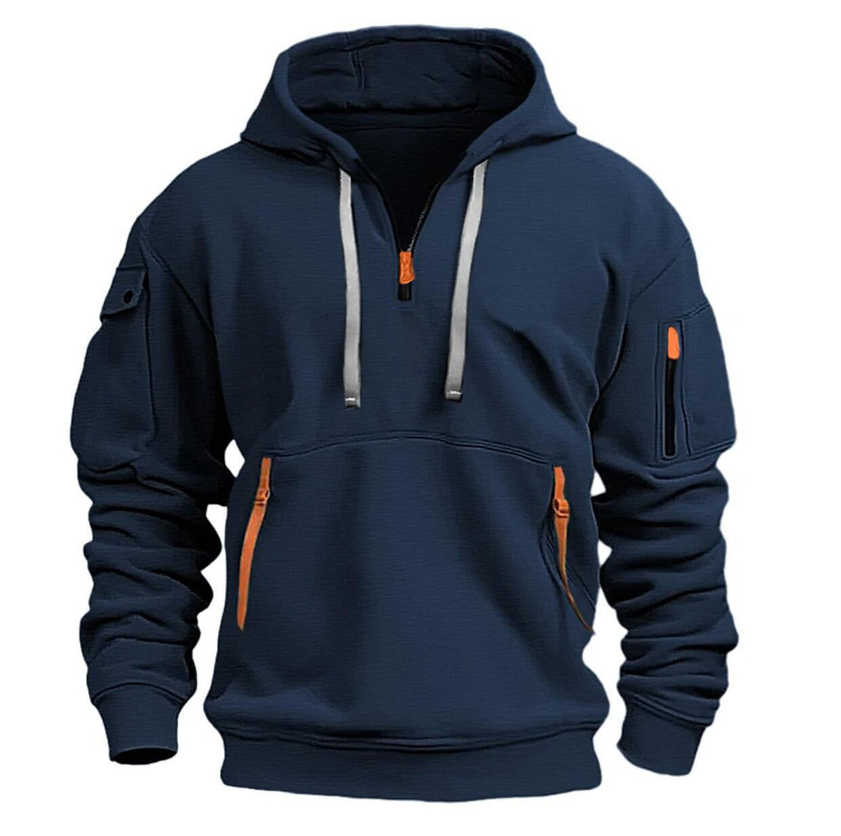 Herren funktionaler Kapuzenpullover mit modischen Reißverschlusstaschen ModeGeist
