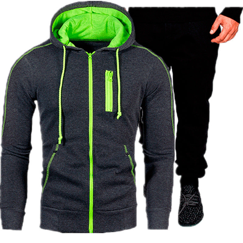 Herren sportliches Kapuzenjacken- und Jogginghosen-Set ModeGeist