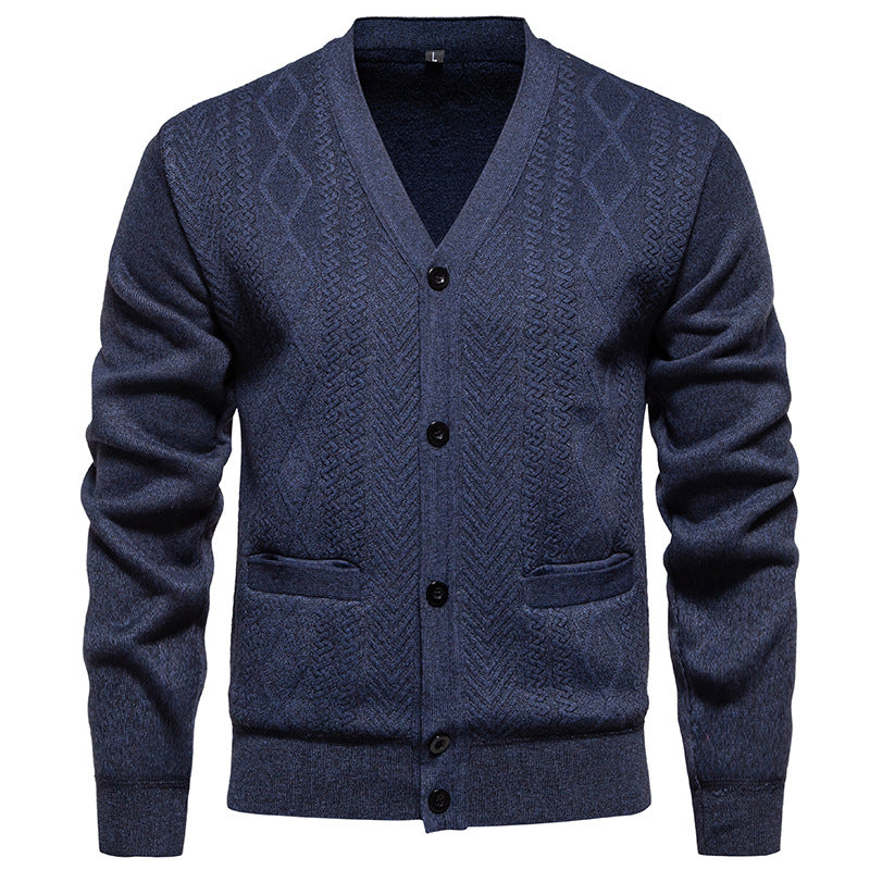 Herren modische Strickjacke mit strukturiertem Muster ModeGeist