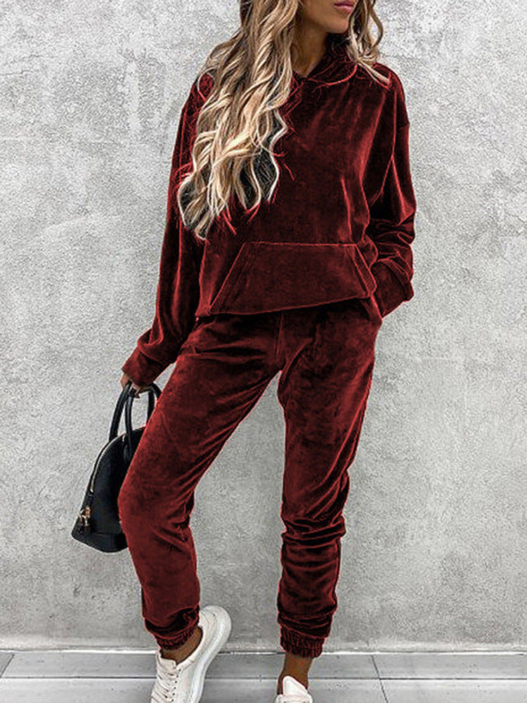 Damen kuscheliges Fleece-Set mit oversized Hoodie und bequemen Jogginghosen ModeGeist
