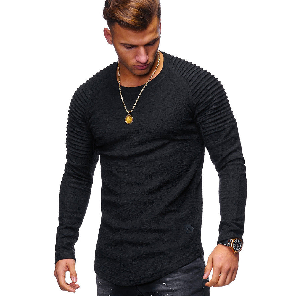 Herren Langarmshirt mit strukturierter Oberfläche und Raglanärmeln ModeGeist