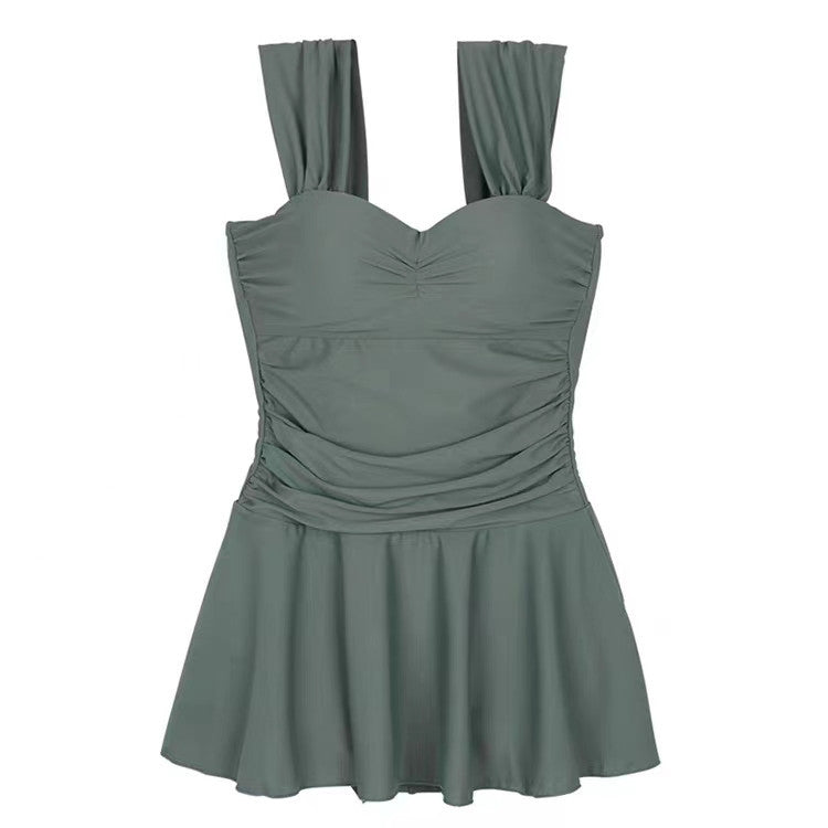 Eleganter Damen-Badeanzug mit Raffung und breiten Trägern von MODEGEIST