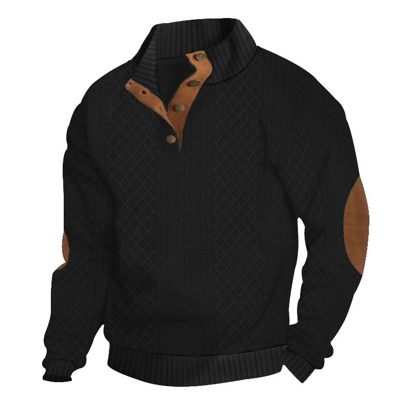 Damen lässiger Strickpullover mit strukturiertem Kragen Applikationen ModeGeist