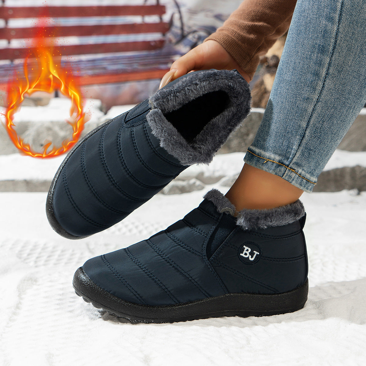 Damen Komfortable Winterboots mit kuscheligem Futter und rutschfester Sohle ModeGeist