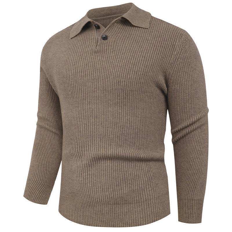 Herren Strickpullover mit modernem Polokragen und funktionalem Knopfverschluss ModeGeist