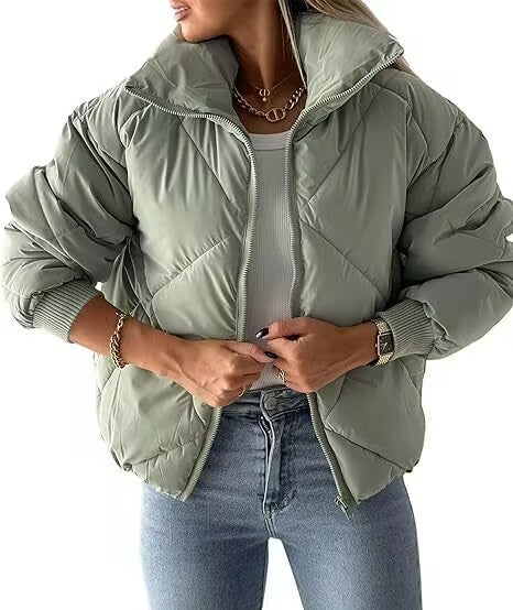Damen Wärmeisolierte Steppjacke mit hohem Kragen und elastischen Bündchen ModeGeist