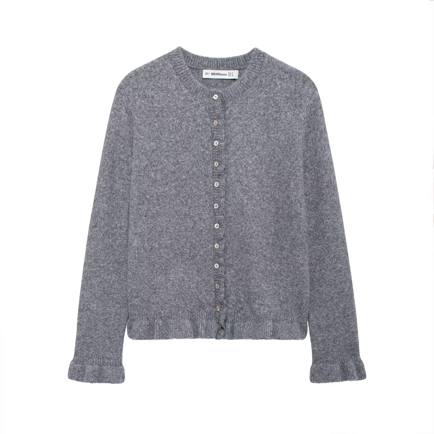 Damen elegante Strickjacke mit dekorativen Knöpfen ModeGeist