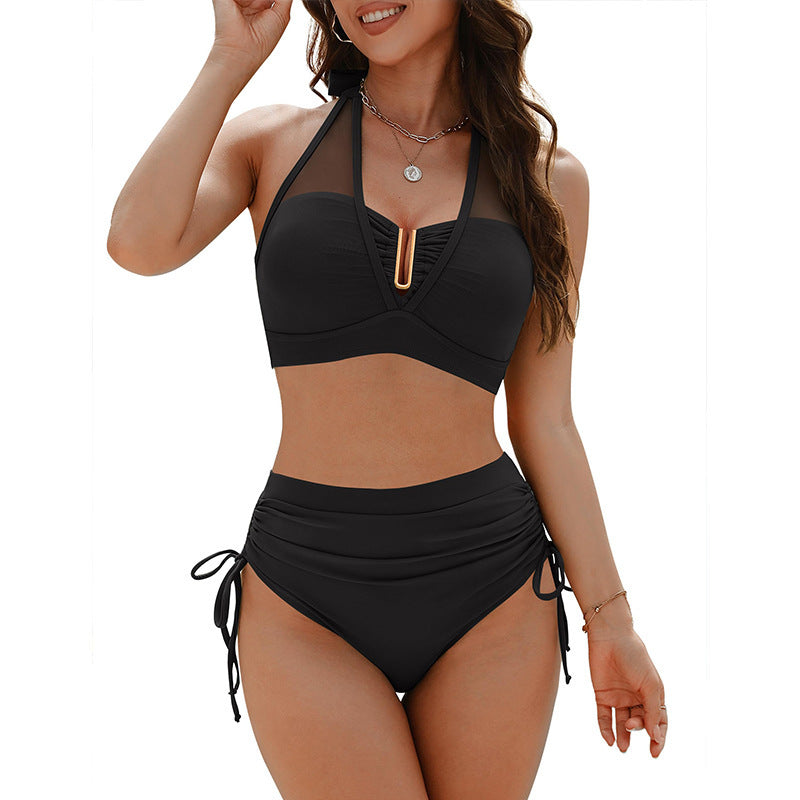 Bikini mit verstellbaren Raffungen und modischem Mesh-Design von MODEGEIST