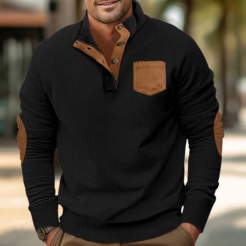 Herren Komfortabler Pullover mit Stehkragen und Kontrastdetails ModeGeist