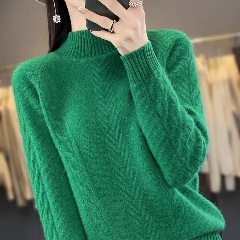 Damen Grobstrickpullover mit Zopfmuster und elegantem Rundhalsausschnitt ModeGeist