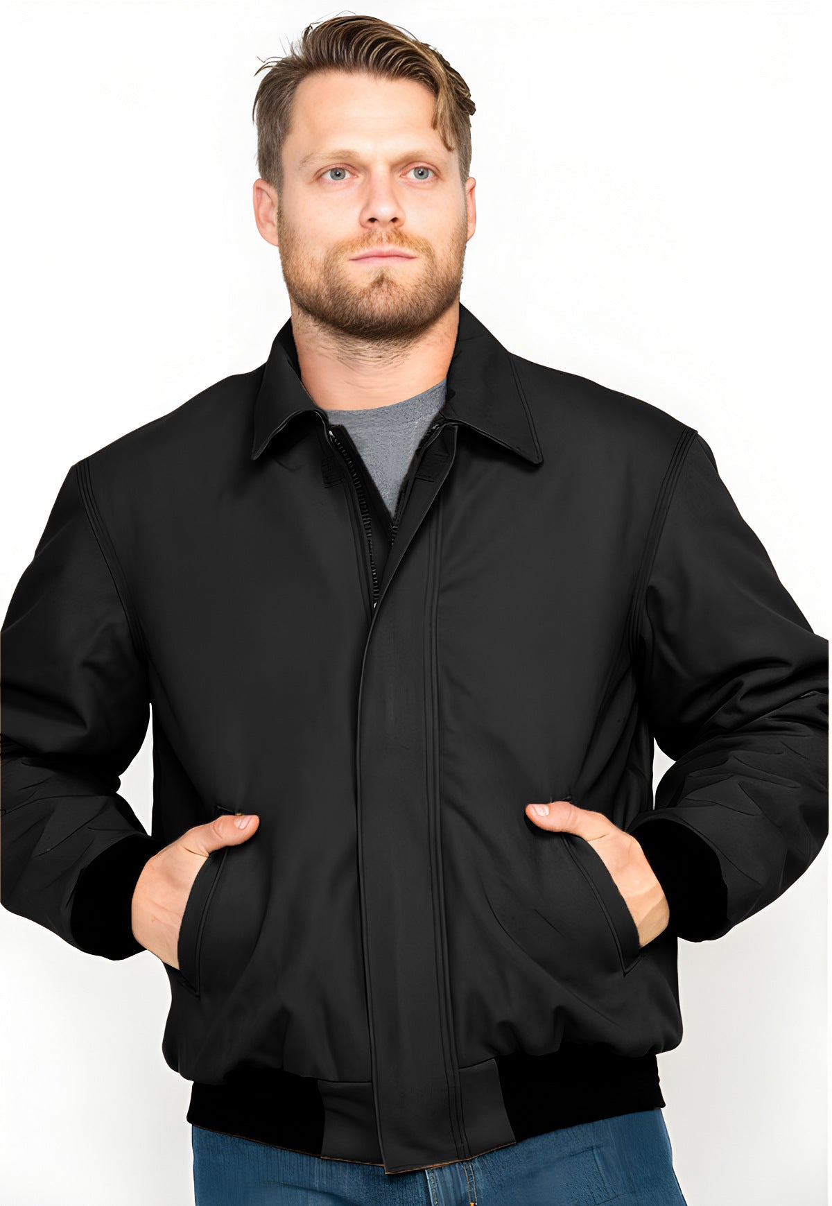 Herren lässige Übergangsjacke mit praktischem Stehkragen ModeGeist