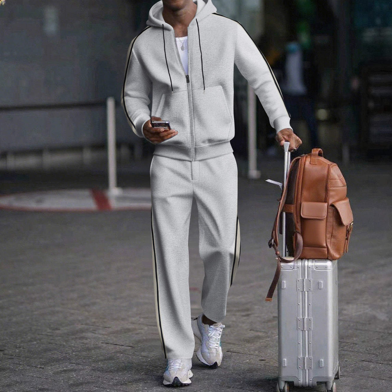 Herren Sportlicher Zweiteiliger Jogginganzug mit modernem Schnitt und praktischen Taschen ModeGeist