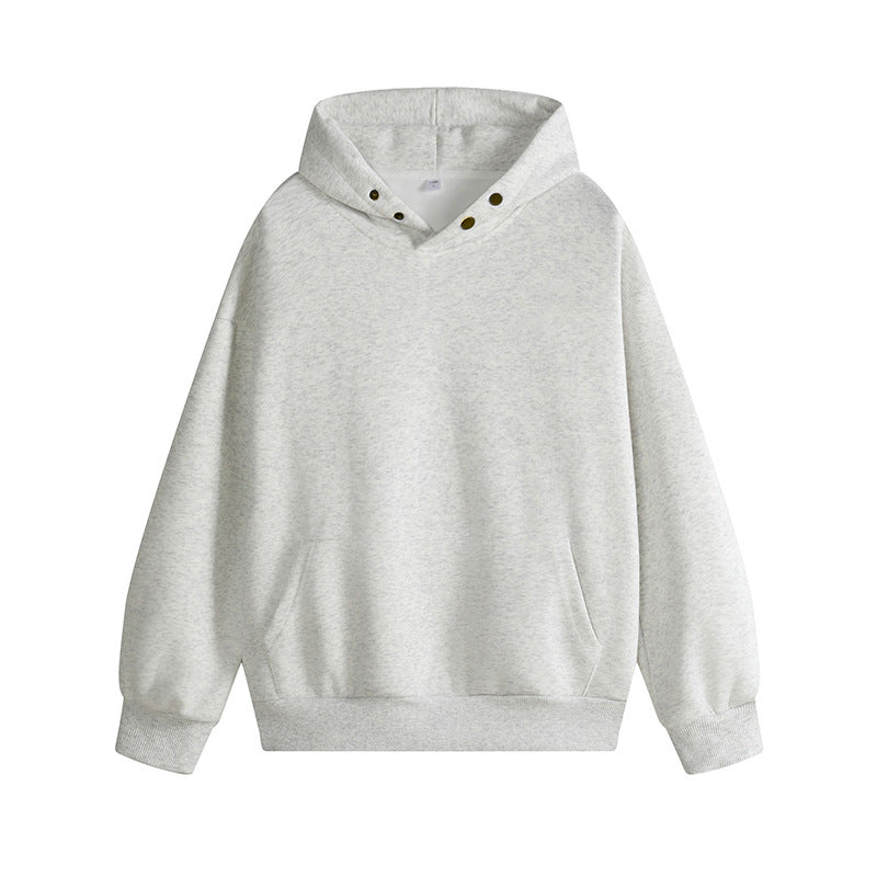 Damen Kapuzenpullover mit innovativem Schnitt und praktischen Druckknöpfen ModeGeist