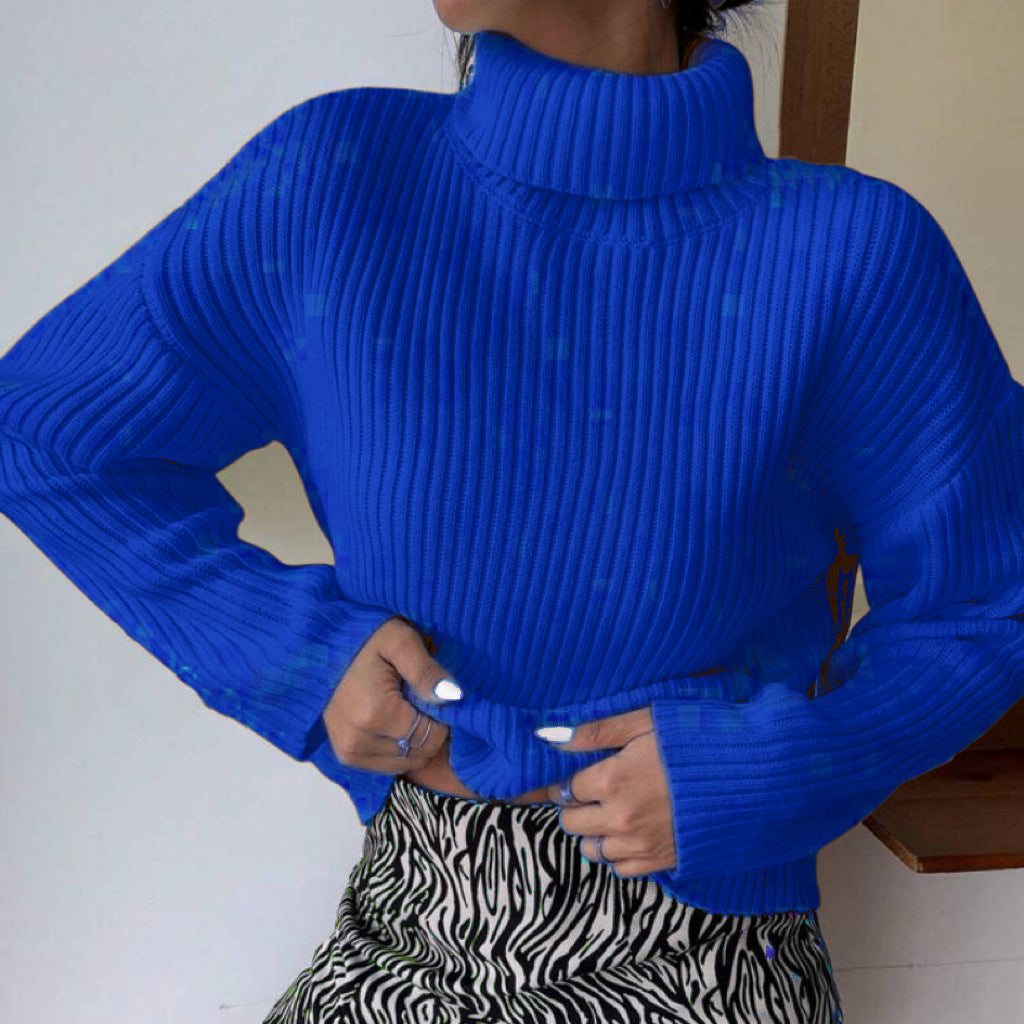 Damen Hochwertiger Rollkragenpullover mit strukturiertem Rippstrick ModeGeist