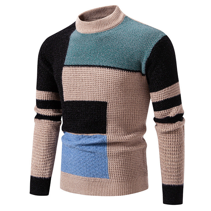 Herren modischer Pullover mit strukturiertem Farbblockdesign ModeGeist
