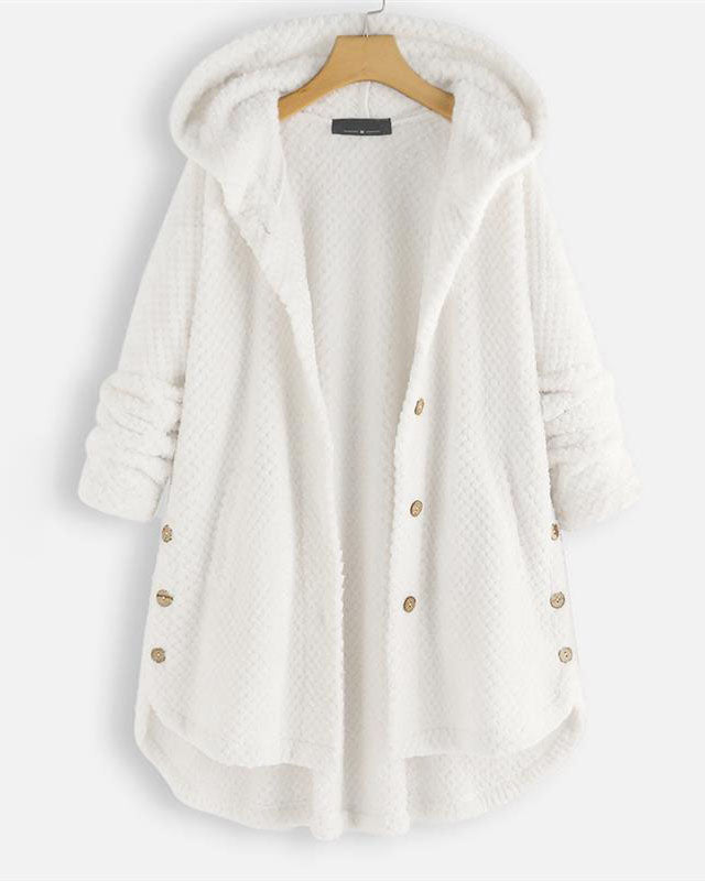 ModeGeist | Abgerundeter Saum Kapuzen Sweatshirtjacke