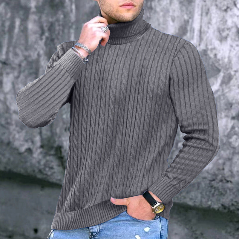 Herren moderner Rollkragenpullover mit strukturiertem Design ModeGeist