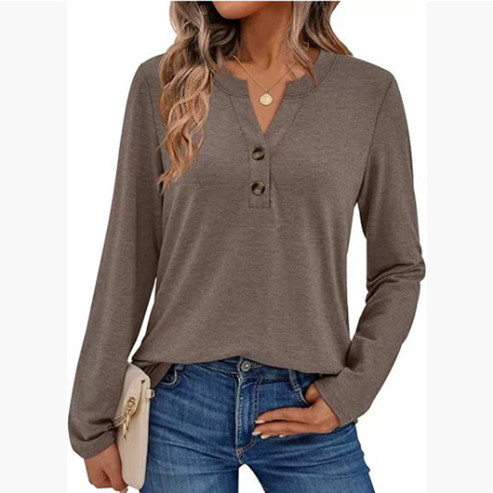 Damen Langarmshirt mit Knopfdetails ModeGeist