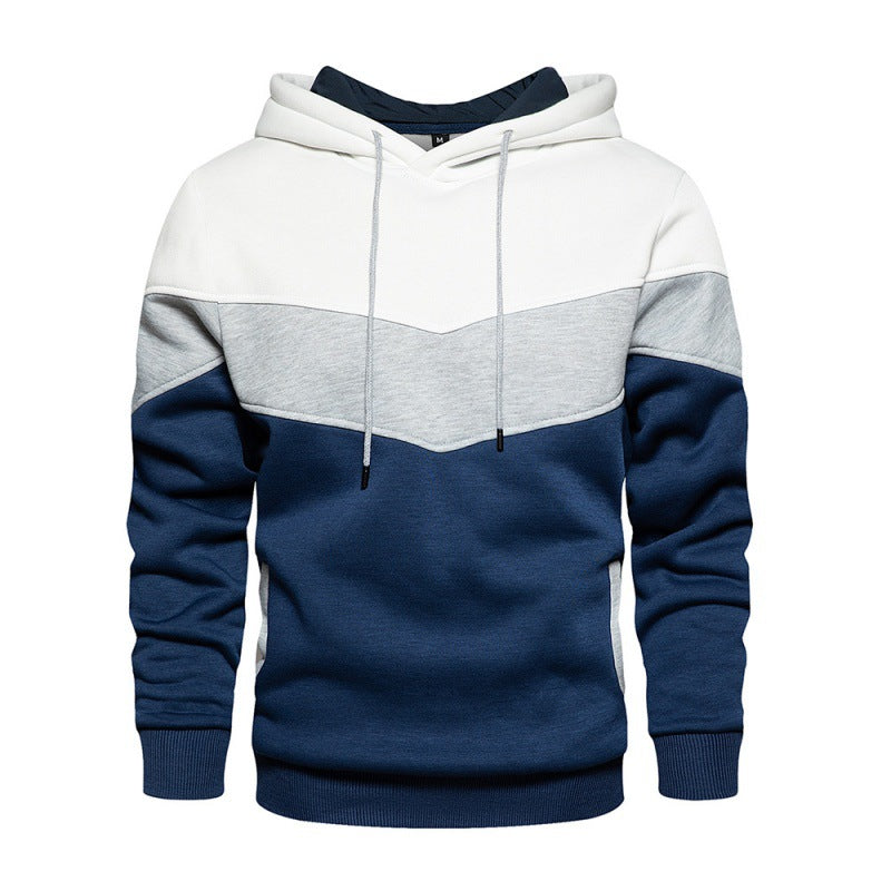 Herren Kapuzenpullover mit kontrastierenden Farbblöcken und weichem Innenfutter ModeGeist