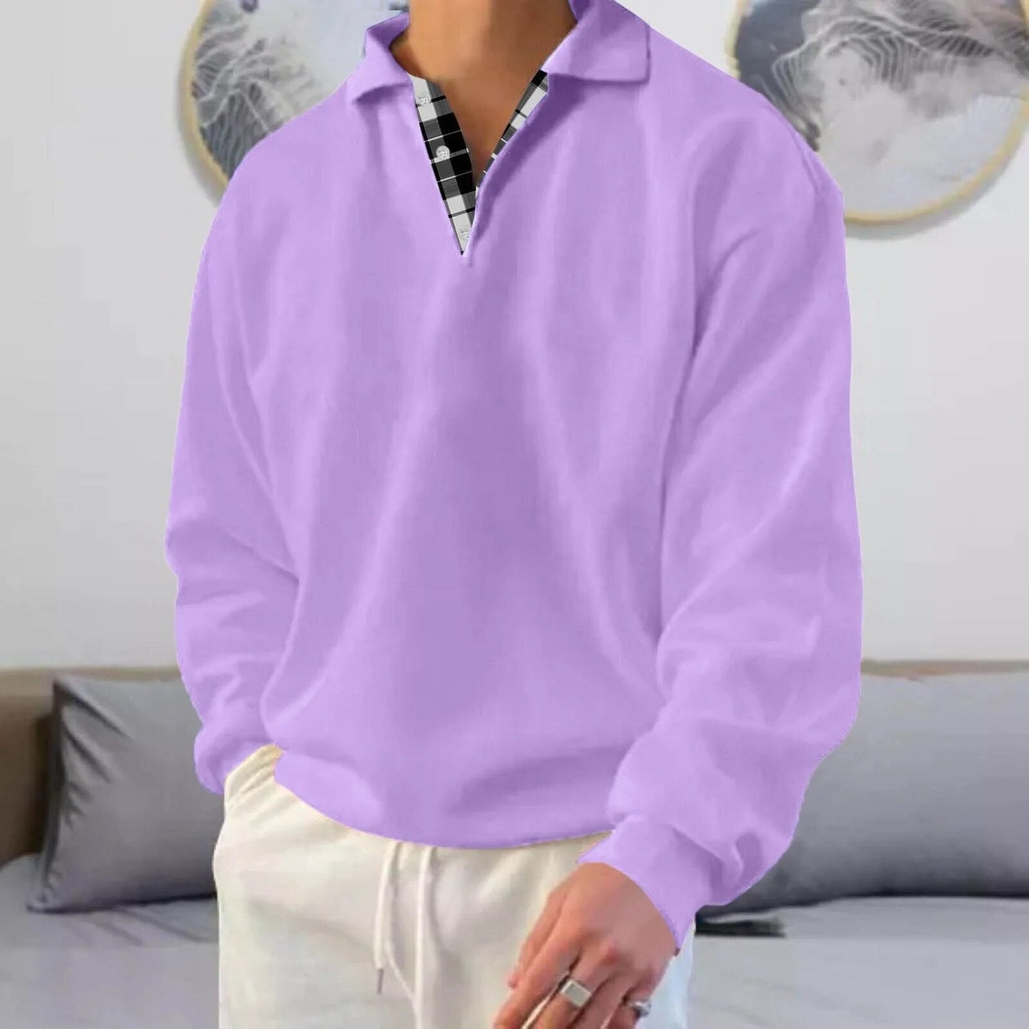 V-Neck Langarm-Pullover Cyrus