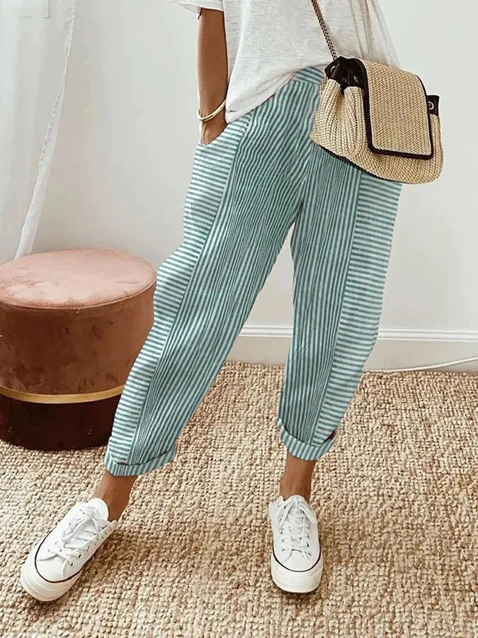 Baumwollhose Lianne mit Streifen
