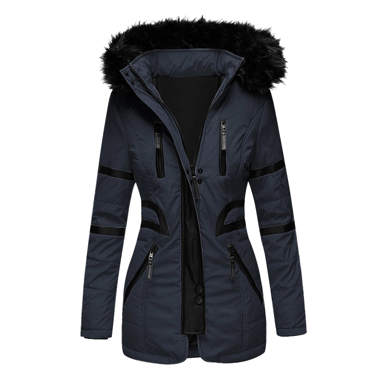 ModeGeist | Damen-Wintermantel mit Kapuze und Wolle