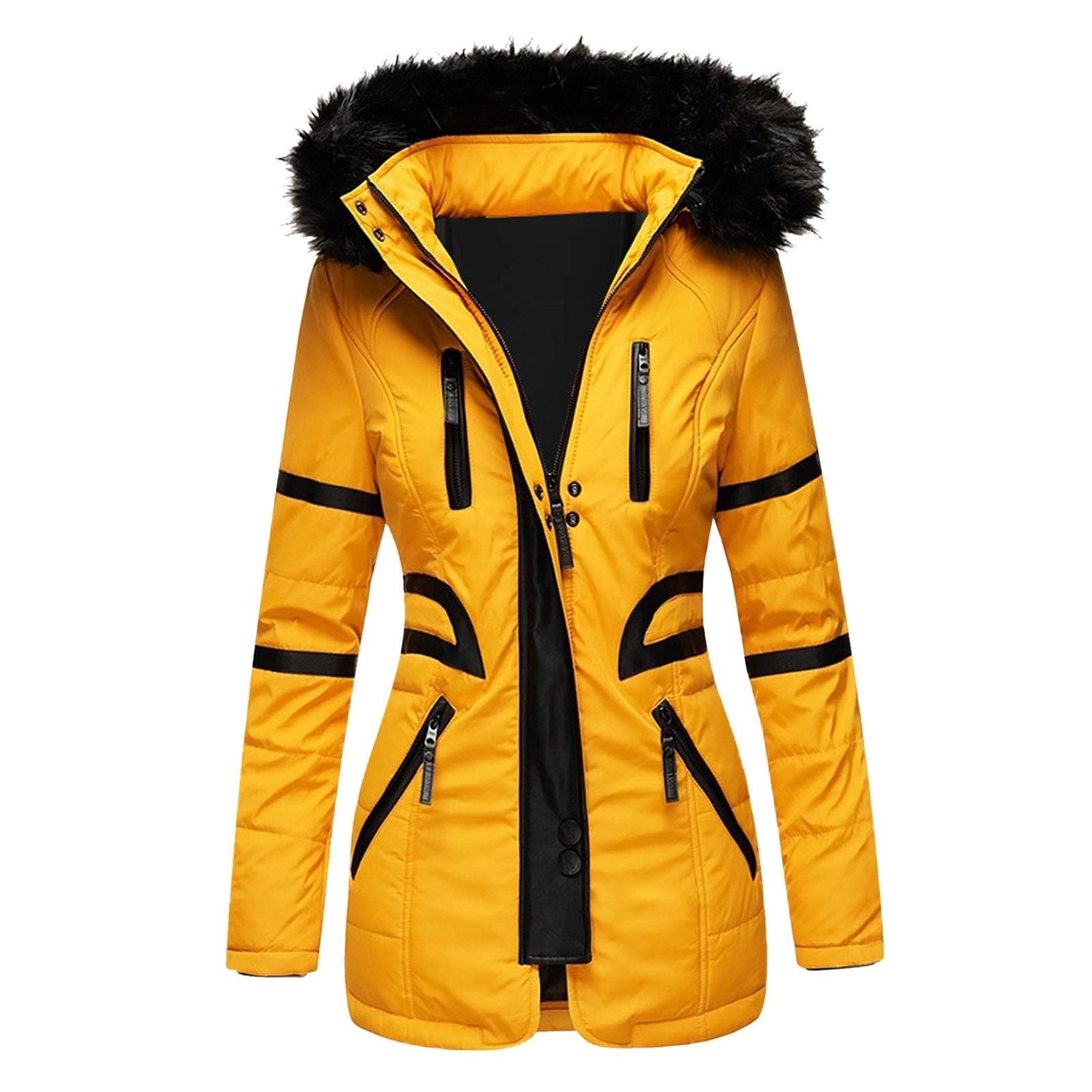 ModeGeist | Damen-Wintermantel mit Kapuze und Wolle
