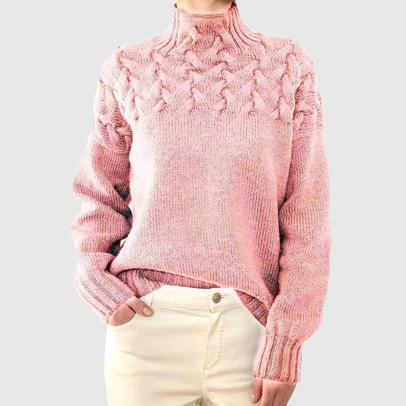 ModeGeist | Kabelstrick Rollkragenpullover mit Langen Ärmeln