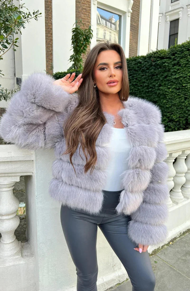 ModeGeist | Kunstfell Puffermantel Kurze Plüsch Winterjacke