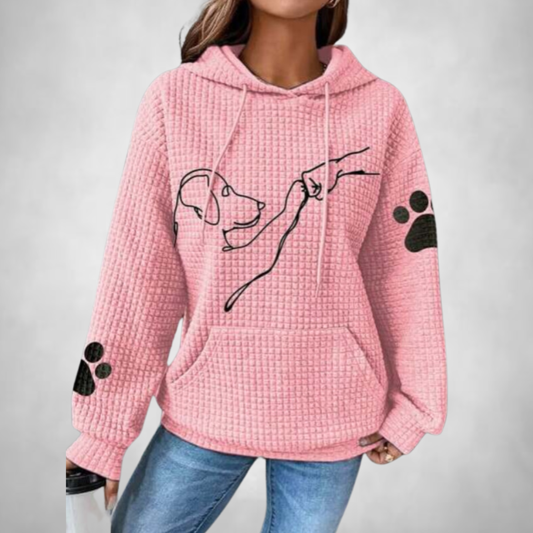 Kapuzenpullover VIOLETT mit Tiermotiv