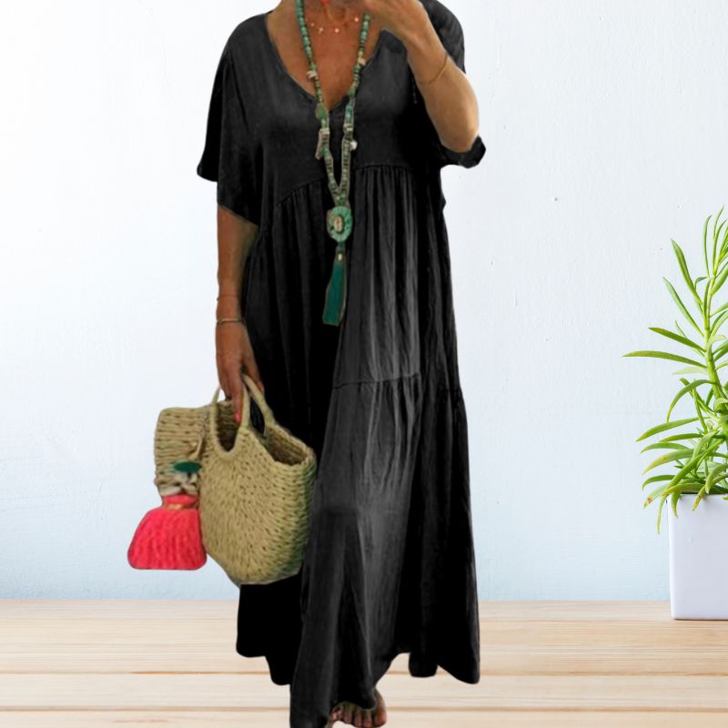 MODEGEIST Damen Draped Dress Fließendes Design Vielseitig