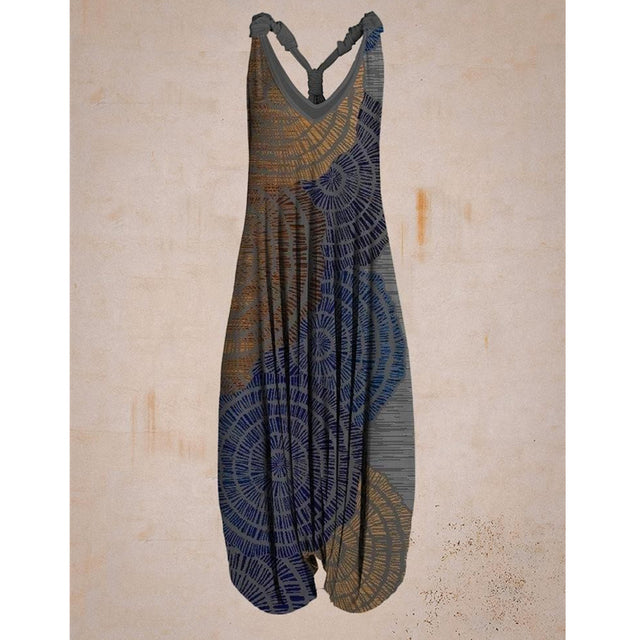 Damen Jumpsuit mit Muster, ärmellos