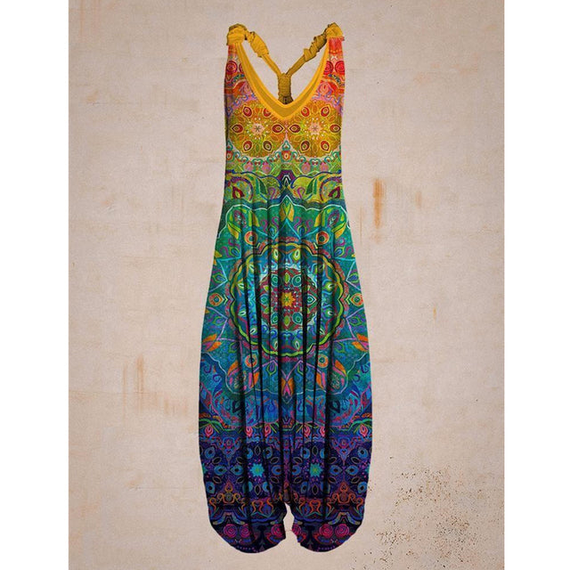 Damen Jumpsuit mit Muster, ärmellos
