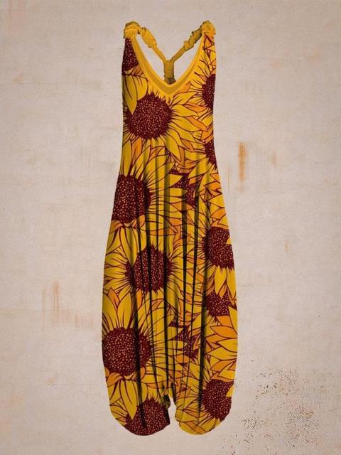 Damen Jumpsuit mit Muster, ärmellos