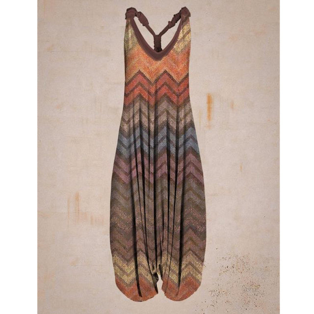 Damen Jumpsuit mit Muster, ärmellos