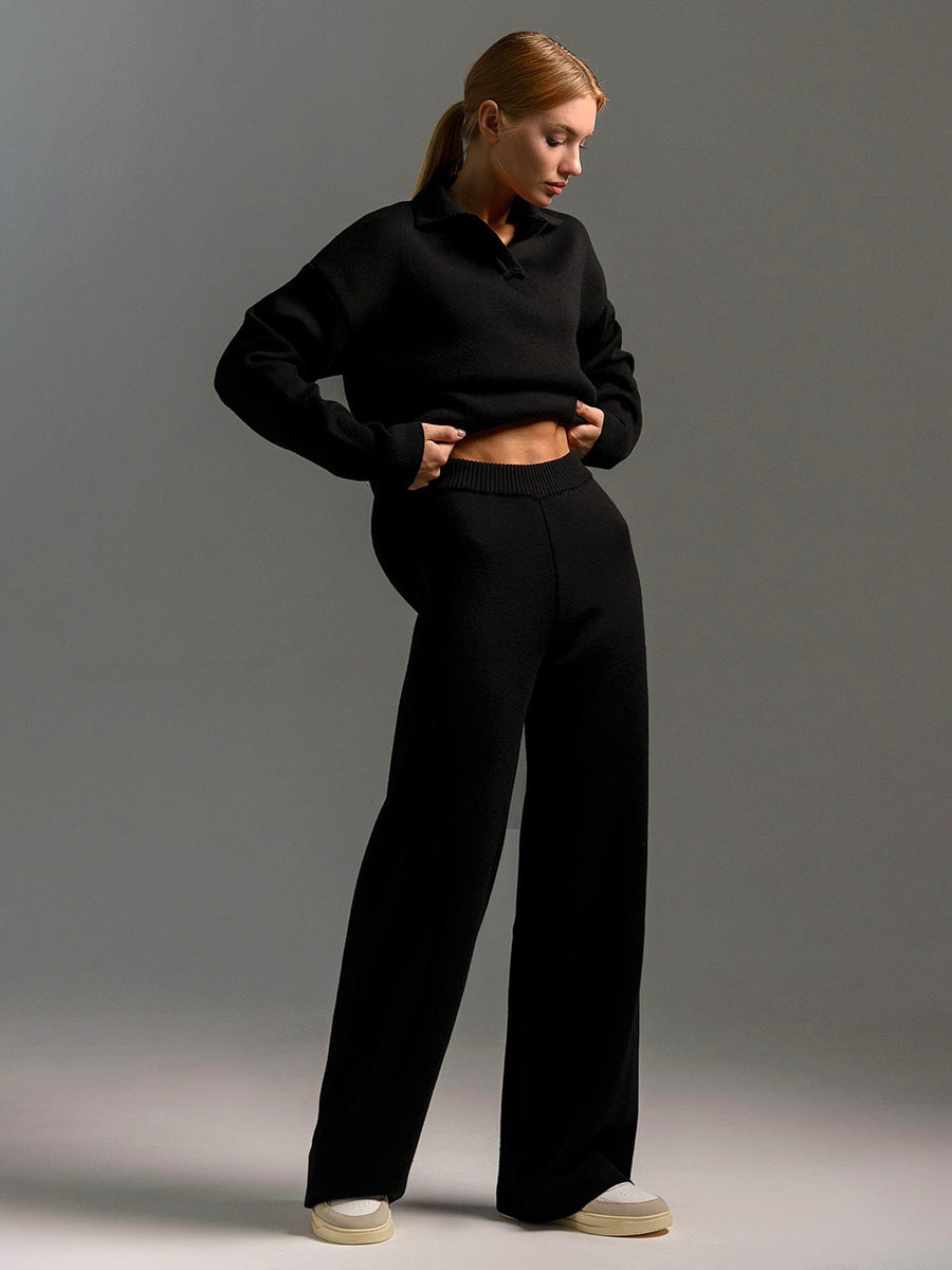 ModeGeist | Lounge Satz mit Weiten Hose und Poloshirt