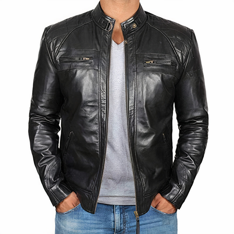 Männer Leder Motorradjacke Petrus