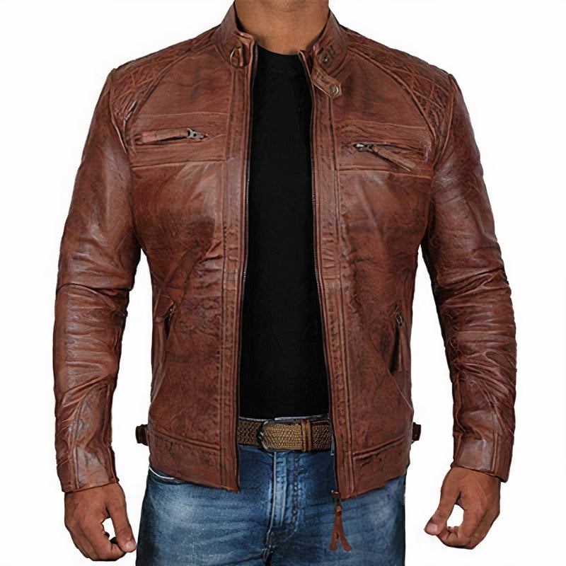 Männer Leder Motorradjacke Petrus