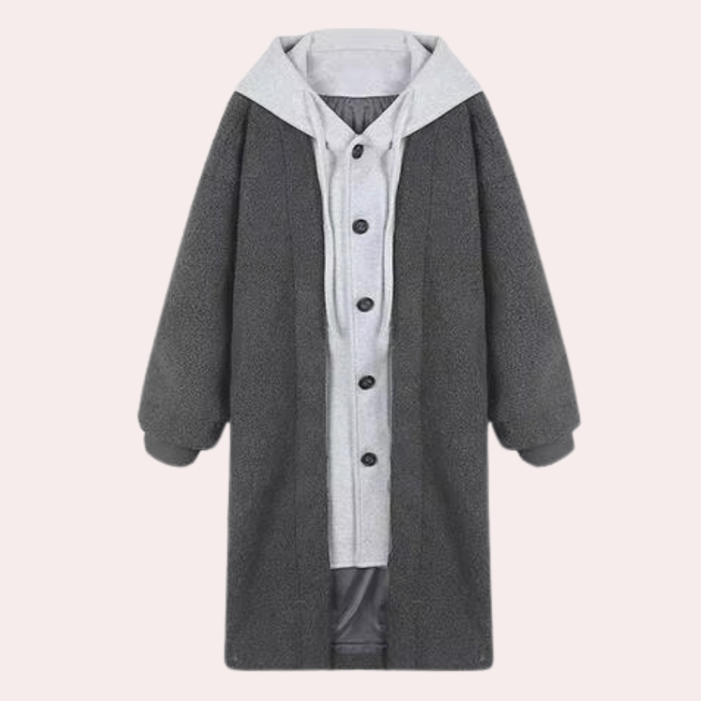 ModeGeist | Lässige Lange Damenjacke mit Kapuze