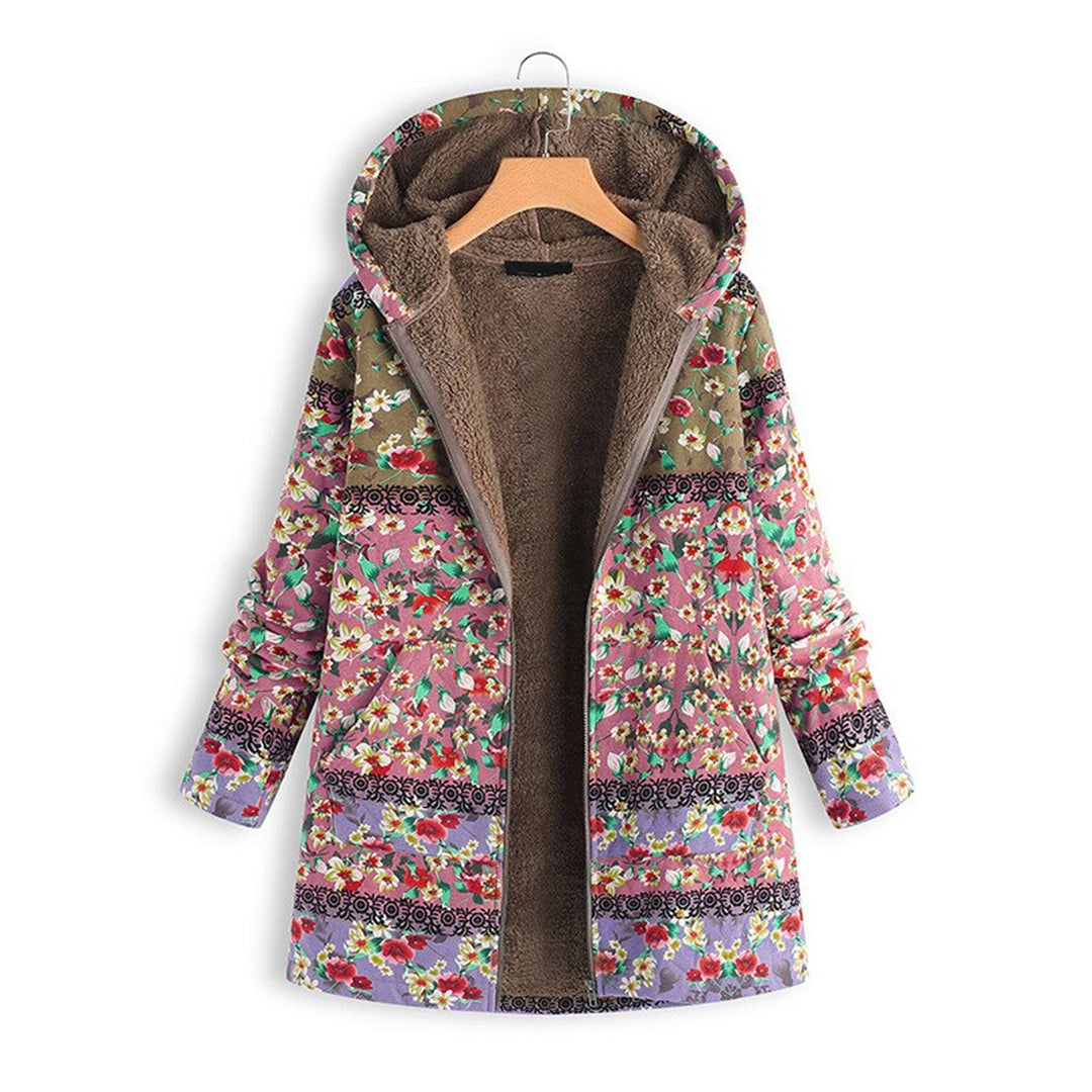 ModeGeist | Langer Damen Teddy Mantel mit Kapuze