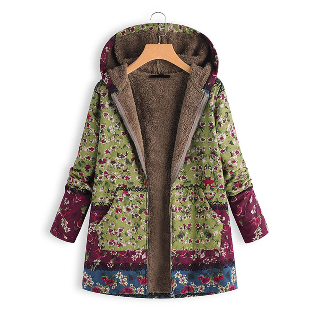 ModeGeist | Langer Damen Teddy Mantel mit Kapuze