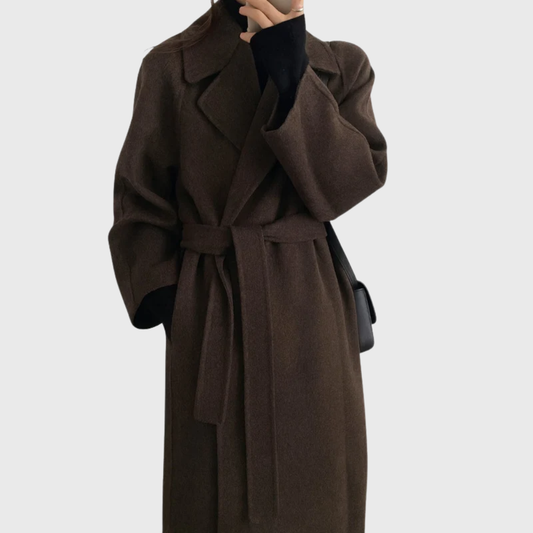 MODEGEIST Damen Gürtelmantel klassisch Winter tailliert