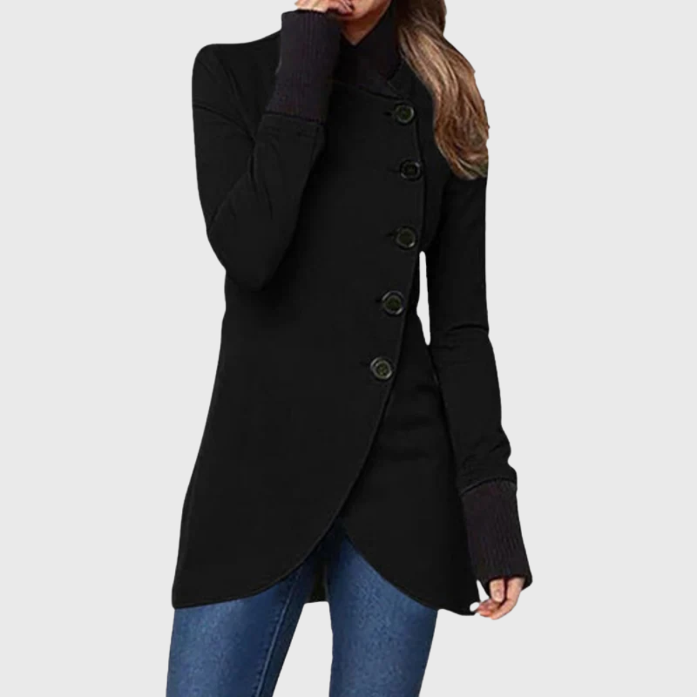 MODEGEIST Damen Wintermantel Isoliert Kapuze Tailliert Dunkel