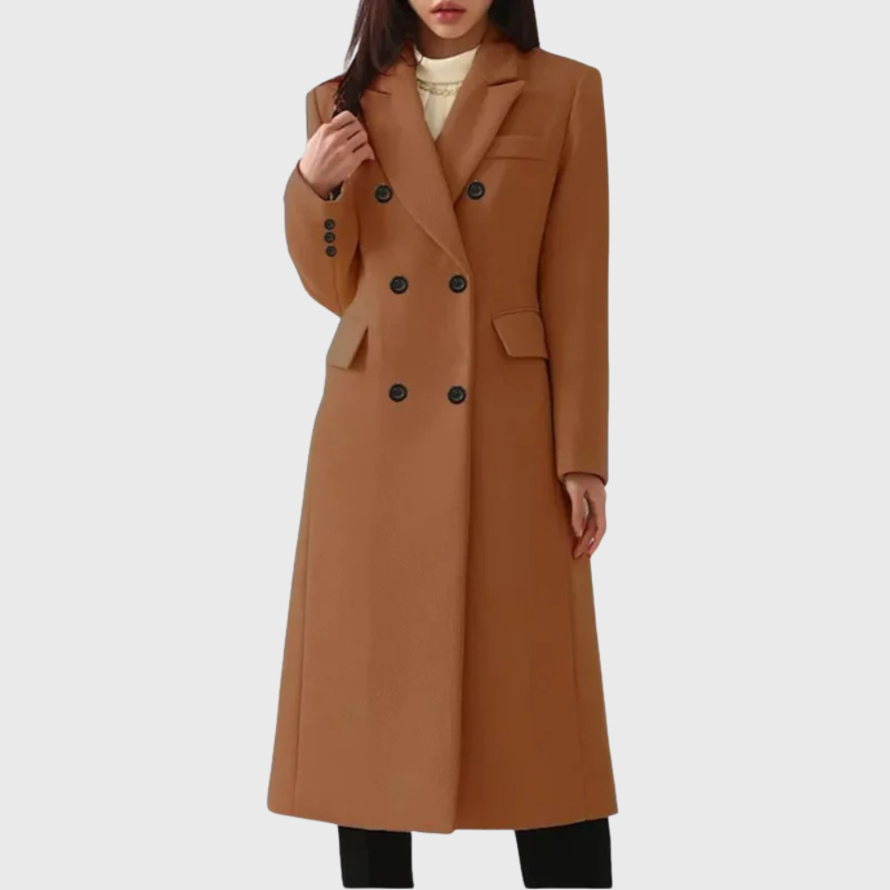 MODEGEIST Damen Wintermantel Tailliert Lange Jacke Warm